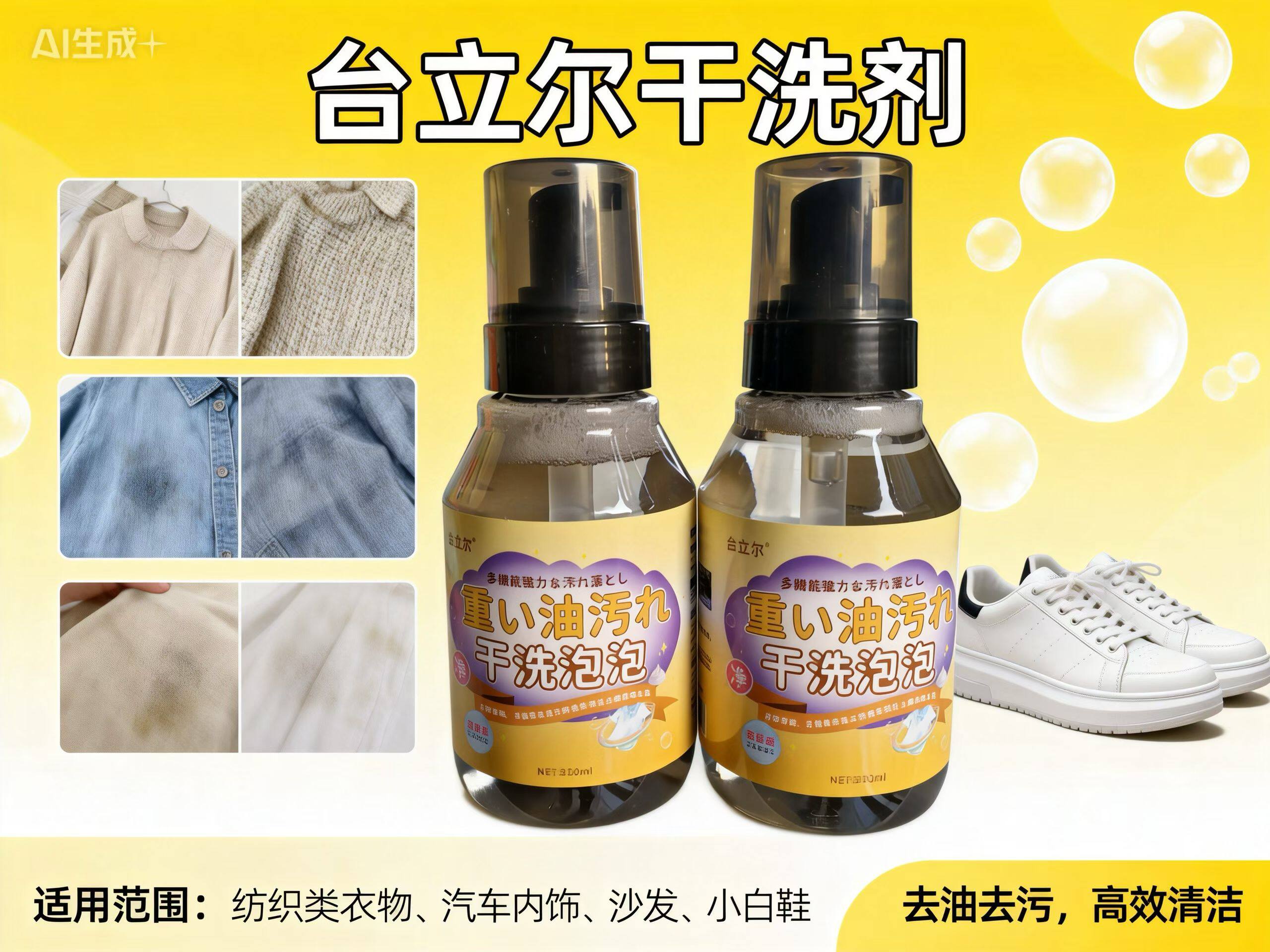 台立尔小白鞋干洗剂运动鞋边翻毛皮美皇万里行去污泡沫清洁剂鞋油