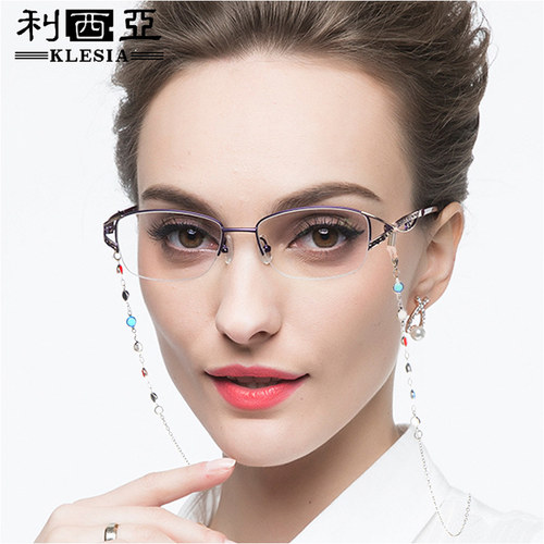 项链式老光老花眼镜女防蓝光显年