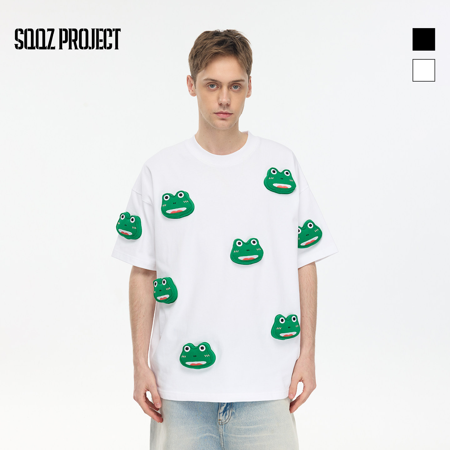SQQZ PROJECT春夏新款满身立体塞棉青蛙短袖T恤男女同款
