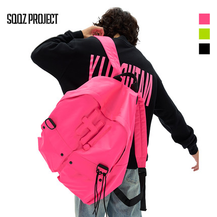 SQQZ PROJECT潮流立体H!设计感大容量双肩背包男女同款户外旅游