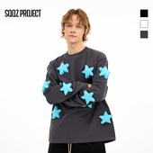 PROJECT T恤男女同款 满身星星 圆领宽松长袖 原创立体塞棉 SQQZ