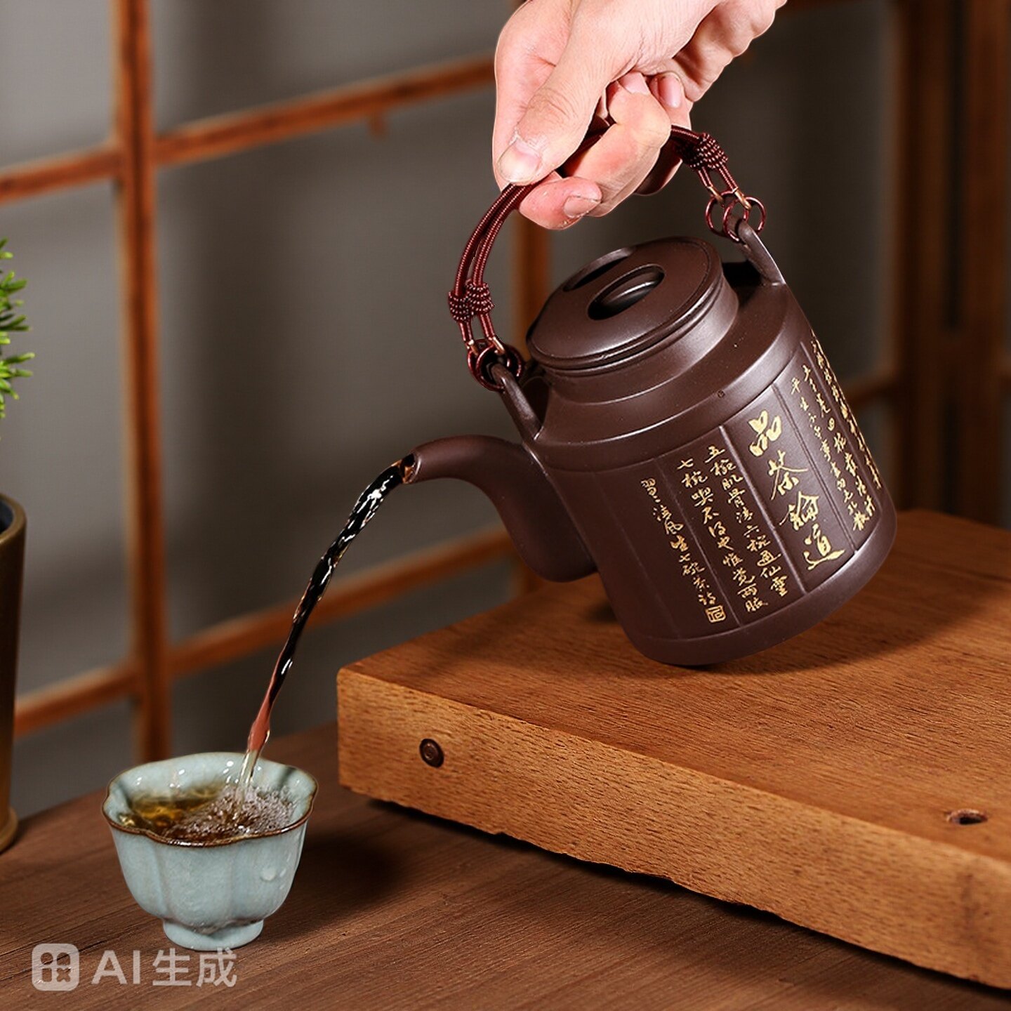 紫砂壶茶杯家用纯手工宜兴原矿紫泥洋桶提梁壶全手工泡茶壶茶具