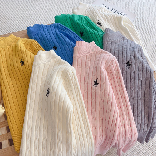 韩国男童女童2026年新款宝宝秋冬圆领套头麻花打底长袖毛衣针织衫