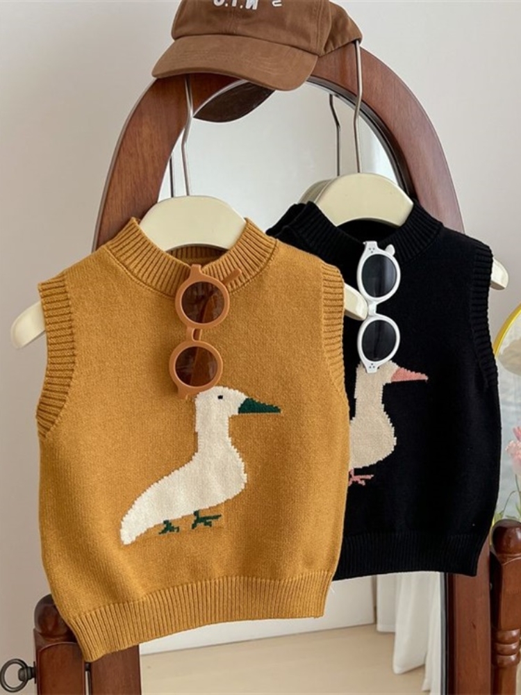 儿童韩版针织衫背心秋冬款男童女童内搭保暖坎肩毛衣宝宝洋气童装