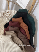 纯色 宝宝针织衫 百搭基础 儿童毛衣高领2025秋冬男童女童打底毛衫