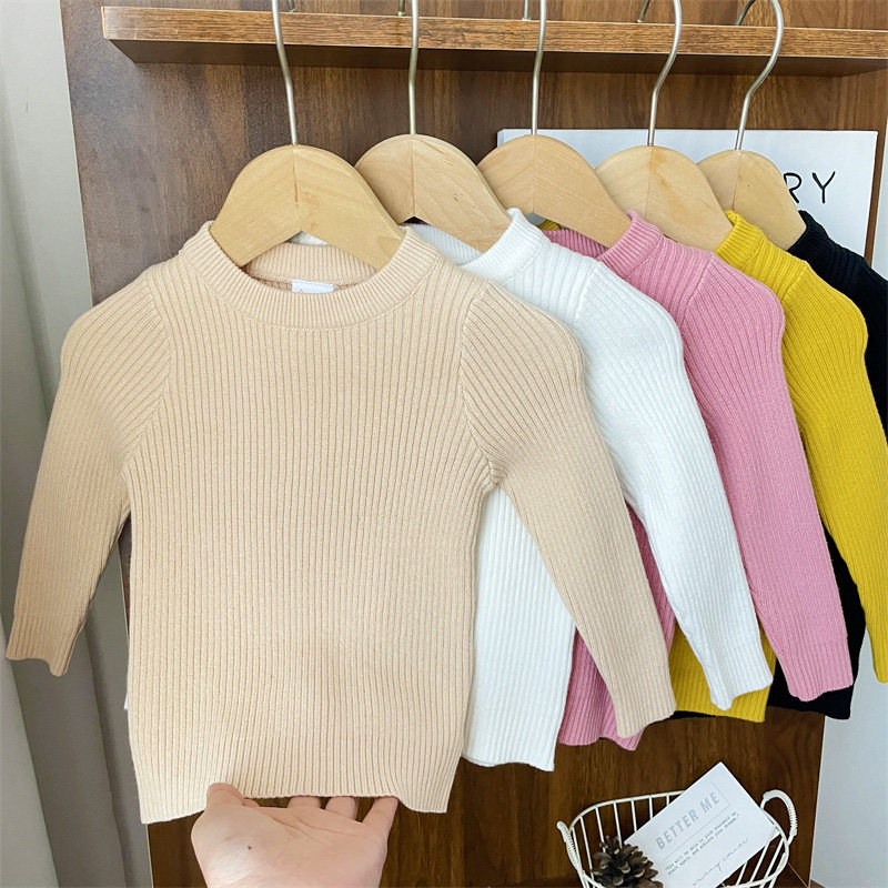 秋冬女童纯色打底毛衣坑条圆领高弹力婴儿针织打底衫宝宝内搭衣服,童装/婴儿装/亲子装,毛衣/针织衫,淘宝优惠券,粉丝福利购,淘宝优惠卷