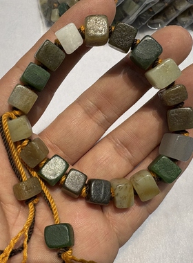 天然和田玉糖玉多宝老光工艺珠子转运珠手编棉绳毛衣链手链福利