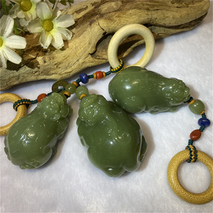 和田玉析木河磨玉貔貅手把件手镯手串吊坠挂件摆件原石老玉岫玉