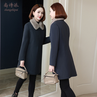 海宁派克服女2025冬新款 大衣 水貂内胆可拆卸尼克服皮草外套中长款