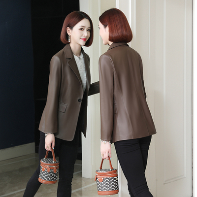 真皮皮衣65妈妈西装海宁绵羊皮