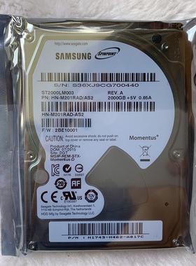 原装PMR垂直三星ST2000LM006 2TB笔记本机械硬盘2.5寸2T9.5mm