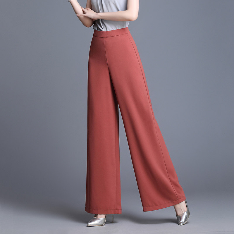 雪纺阔腿裤女垂感飘逸显瘦夏季薄款高腰宽松胖mm裙裤大码拖地裤子