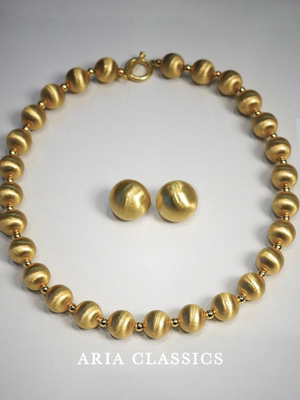 ARIA CLASSICS 60年代拉丝金球空心极简高级感18K镀金项链