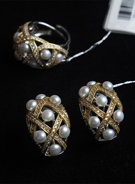 意大利纯手工天然强光珍珠925银戒指开口可调节