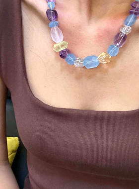 张舍利Jewelry.【彩虹呼吸】原创天然原矿项链52cm（109222）全新