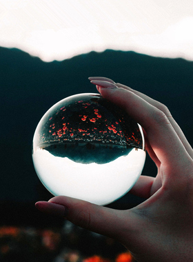 K9透明水晶球创意摄影道具魔术表演拍照招财8CM手工玻璃风水摆件