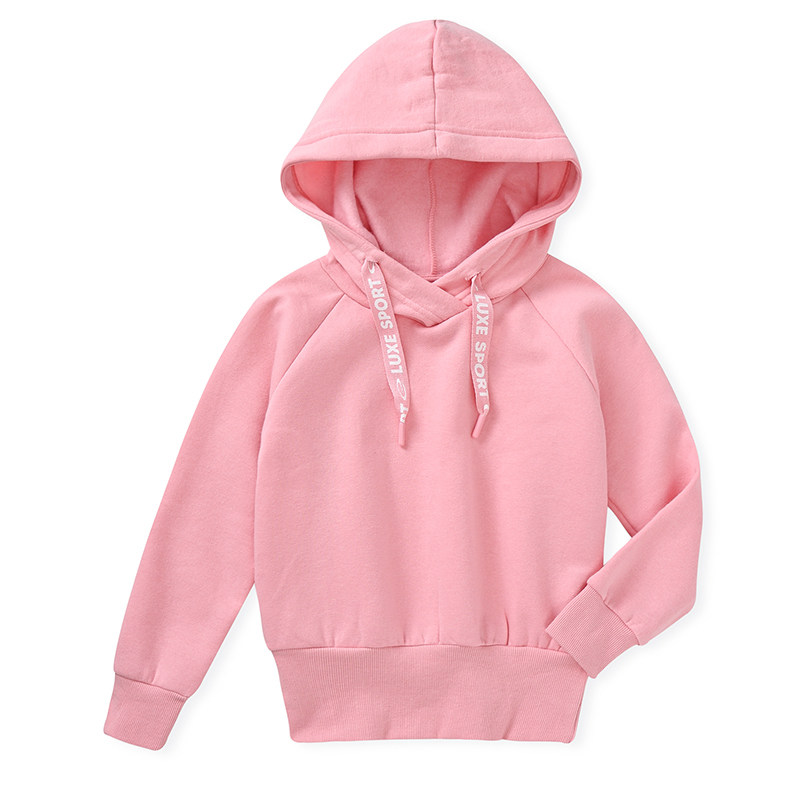 女童秋季速干运动服 柔软抓绒帽衫 中大童学生卫衣外贸童装新款