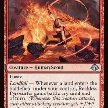 万智牌 摩登新篇3 MH3 鲁莽滑焰客 Reckless Pyrosurfer 中英文银