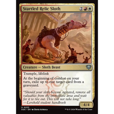 万智牌 受惊驮宝兽 Startled Relic Sloth SOS 英文平/闪卡 银