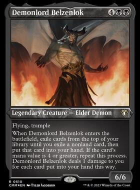 万智牌 恶魔领主贝赞洛Demonlord Belzenlok 英文蚀刻闪 CMM 美印
