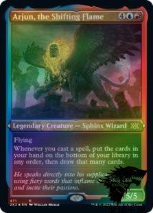 万智牌 双星大师2022 变幻火焰亚俊 arjun 英文蚀刻闪 金 多色