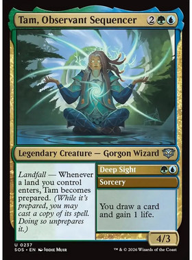 万智牌 敏锐定序人谭姆 Tam, Observant Sequencer SOS 英文平/闪