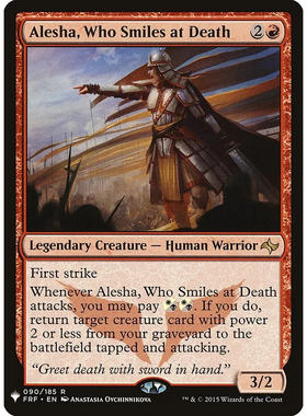 万智牌 蔑死者阿列莎 Alesha, Who Smiles at Death MB1 英文平卡