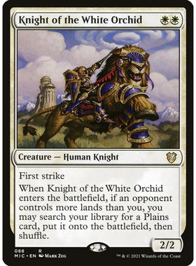 万智牌 白兰骑士 Knight of the White Orchid MIC 英文平卡 金