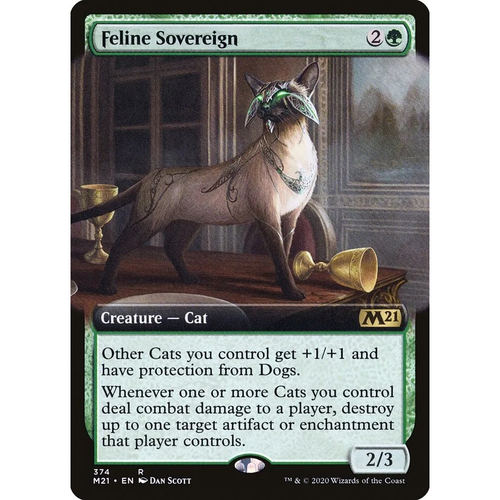 万智牌 灵猫君王 Feline Sovereign M21 英文扩画平/闪卡 金
