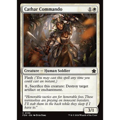万智牌 护教军突击兵 Cathar Commando FDN 英文平/闪卡 铁