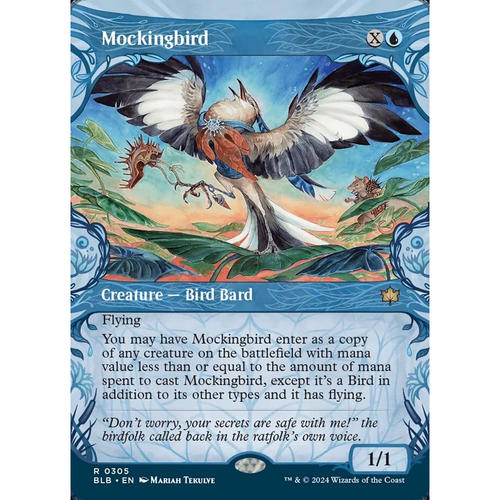 【北境卡牌】万智牌 反舌鸟 Mockingbird BLB 英文异画平/闪卡 金
