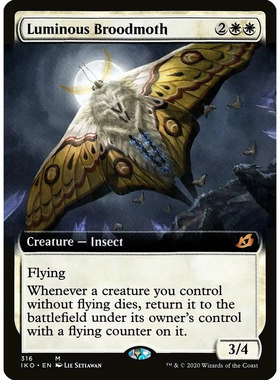 万智牌 灿光巢蛾 Luminous Broodmoth IKO 英/日文扩画平/闪卡