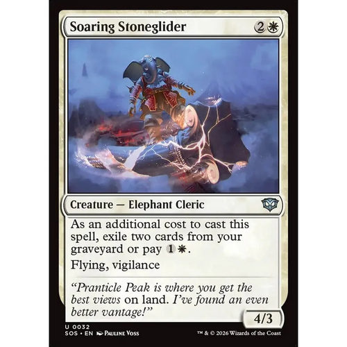 万智牌 翱翔驭石僧 Soaring Stoneglider SOS 英文平/闪卡 银