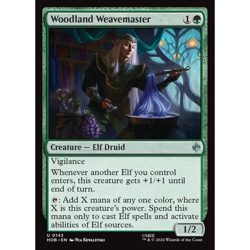 万智牌 林地编织师 Woodland Weavemaster HOB 英文平/闪卡 银