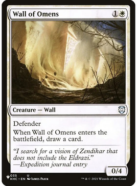 【北境卡牌】万智牌 预兆墙 Wall of Omens LIST 英文平卡 银