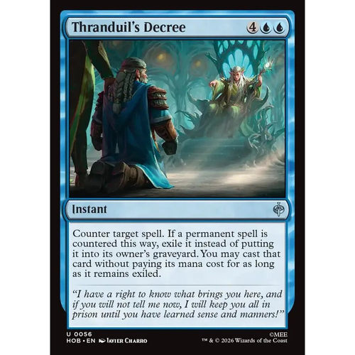 万智牌 瑟兰杜伊的裁决 Thranduil's Decree HOB 英文平/闪卡 银