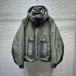 易麦正品男士连帽牛子拼接保暖耐磨宽松休闲羽绒服外套户外日常潮