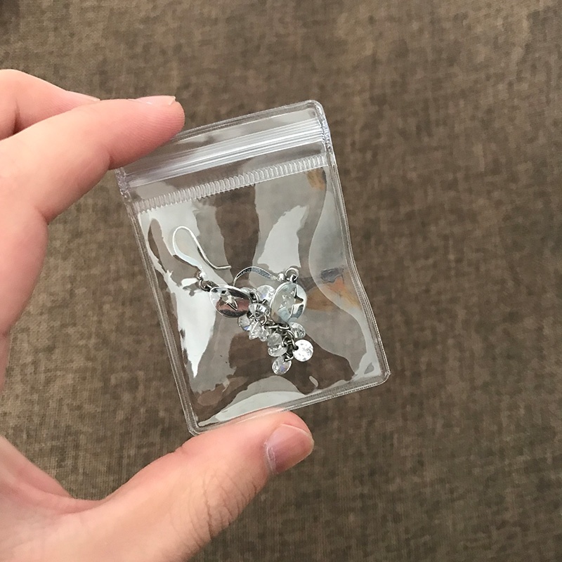 首饰耳钉饰品收纳袋透明便携耳环袋子文玩手串配件配饰自封密封袋