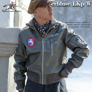 Vintage德国飞行员夹克空军皮外套骑行服开衫 外衣 骑士皮衣男女款