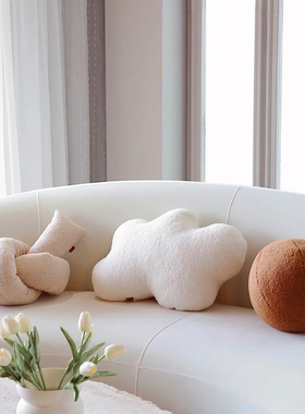 北欧ins 抱枕套轻奢客厅沙发靠垫可爱床头枕头网红打结亮黄色靠枕