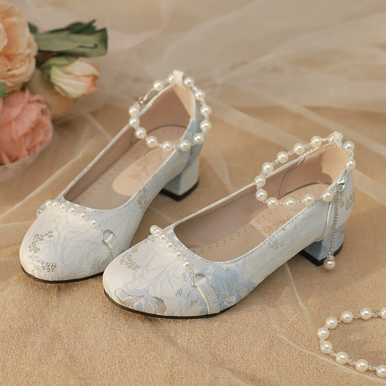 古风仙女公主汉服鞋女搭配马面裙鞋子可爱洛丽塔鞋子旗袍高跟鞋女