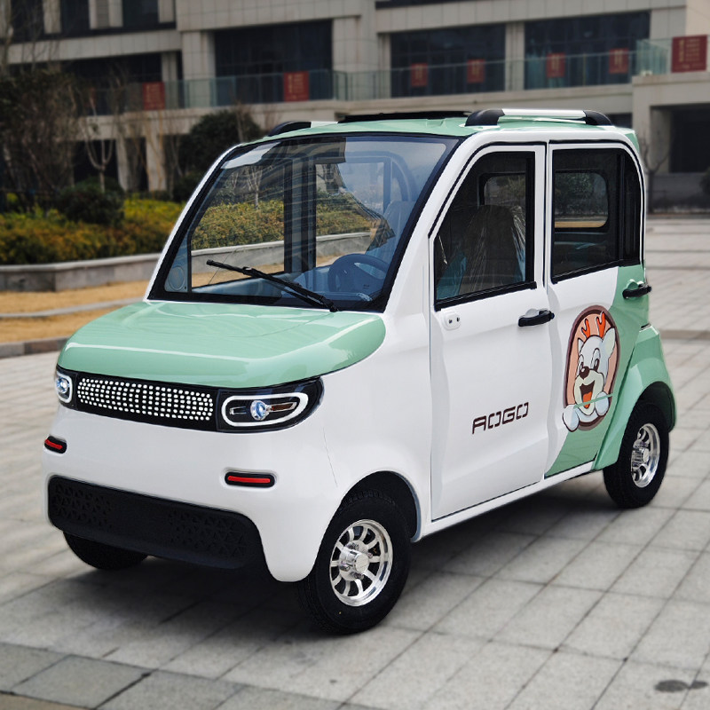 新能源四轮电动车代步车家用女性成人全封闭油电两用电瓶车老头乐