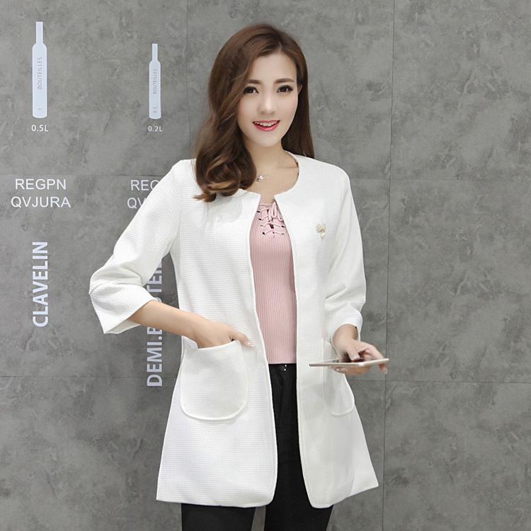 纯色西装外套女春装2026年新款休闲气质修身七分袖小西服职业上衣