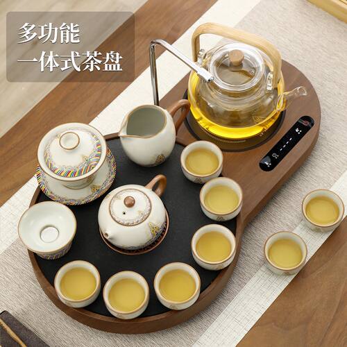 锦绣多功能全套一体式电陶炉加热茶盘煮茶器带自动上水烧水壶茶壶