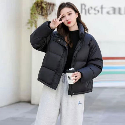 95羽绒服女短款2025新款面包服韩版加厚冬季极寒宽松东北超厚外套