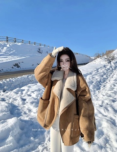 Lilylikes“机车外套”定制重工绒面羊羔毛层次感美拉德外套皮毛