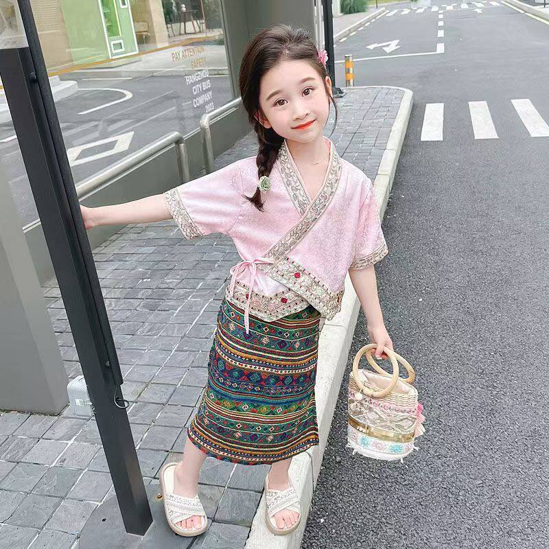 傣族女童异域风舞蹈演出服