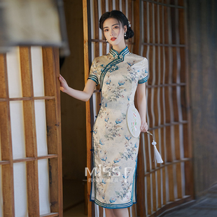 老上海复古民国风女装 四小姐日常短款 旗袍女小个子新款 2024新款