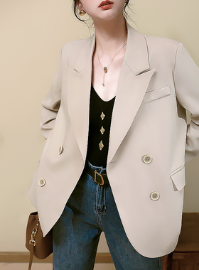 西装外套女2023秋季新款小个子白色休闲韩版小西服上衣设计感小众