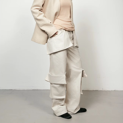 RUSTLE INTERLUDE宽松直筒多口袋休闲裤工装裤女